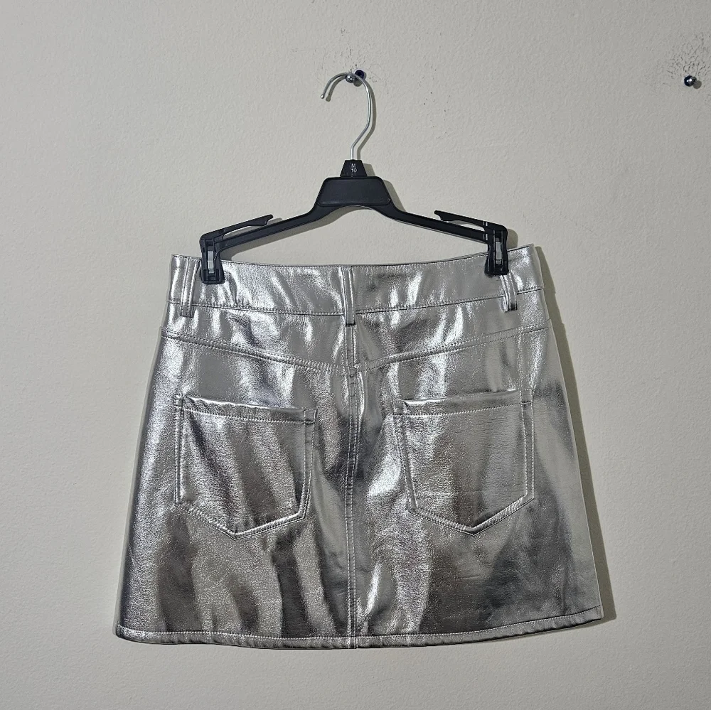 And Now This Metallic Faux Leather Mini Skirt NWT!